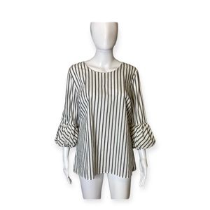 Worthington Black and White Striped Top Size L
